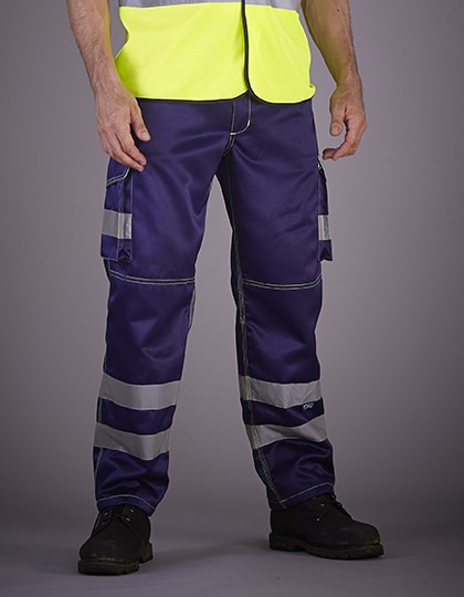 YOKO - Hi-Vis Cargo Trousers With Knee Pad Pockets