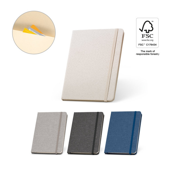 BOYD. A5 Notizbuch aus recyceltem Polyester (100% rPET) mit linierten Blättern