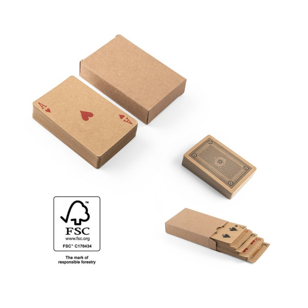 FISCHER. Ein Kartenspiel mit 54 klassischen Karten, aus Kraftpapier die aus FSC™-zertifiziertem Mate